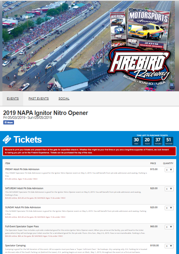 Spectator Ticket Information