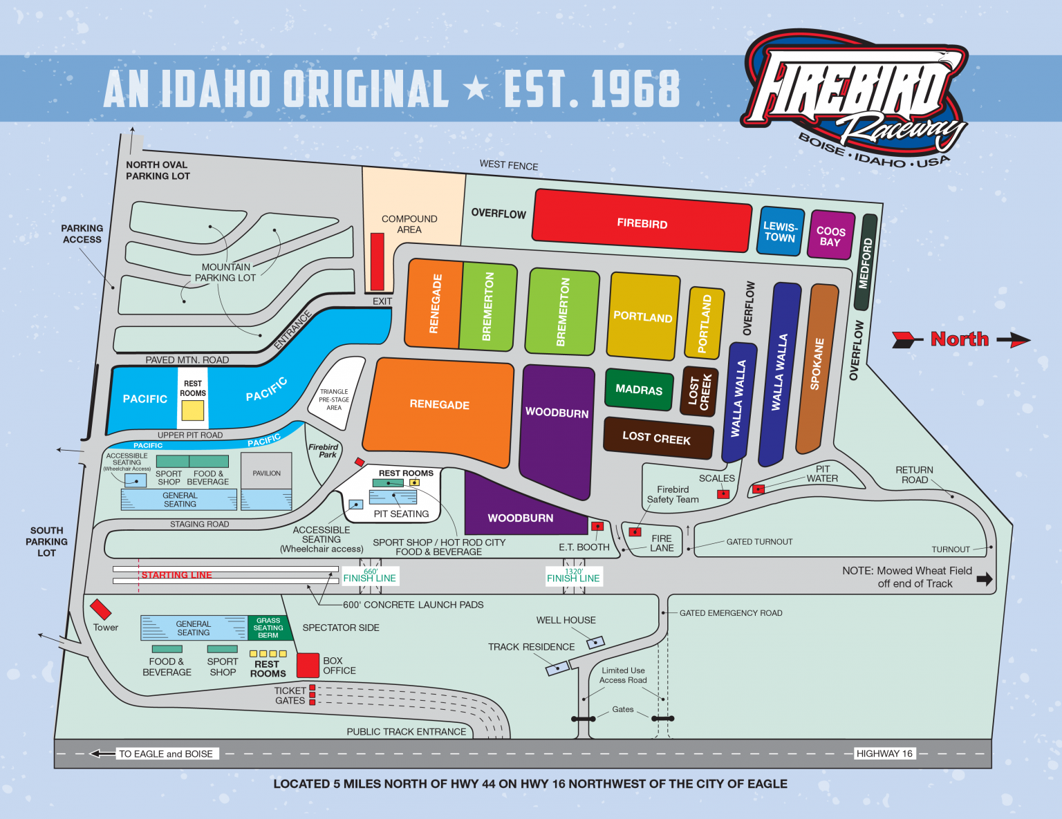 2020 Summit E.T. Finals Pit Map Firebird Raceway